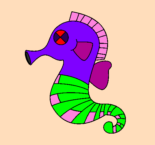Coloring page Sea horse painted byFFFDoso