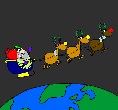 Father Christmas delivering presents 3
