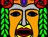 Coloring page Maya  Mask painted bybrooke