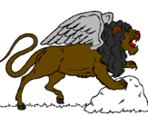 Coloring page Winged lion painted byaiden