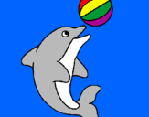 Coloring page Dolphin playing with a ball painted bymorgan miller