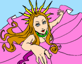 Coloring page New York princess painted bydolores