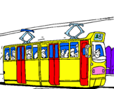 Coloring page Tram with passengers painted bylucas