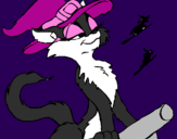 Coloring page Witch cat painted byjuaquni