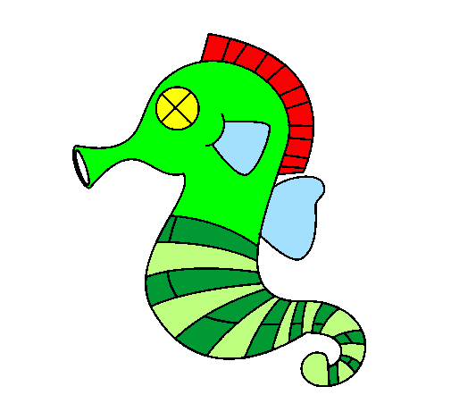 Coloring page Sea horse painted byRiccardo