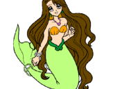 Coloring page Little mermaid painted byCarmen Air