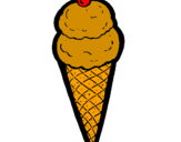 Coloring page Ice-cream cornet painted byHELENA