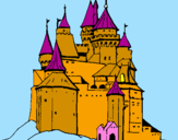 Coloring page Medieval castle painted byGigi