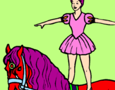 Coloring page Trapeze artist on a horse painted byPAOLA