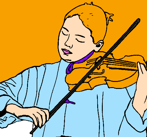 Coloring page Violinist painted bykakay