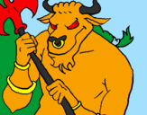 Coloring page Minotaur painted byJHIIVAN