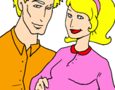 Coloring page Father and mother painted bylulu