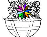 Coloring page Basket of flowers 11 painted byponyland