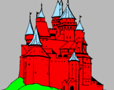 Coloring page Medieval castle painted bykits