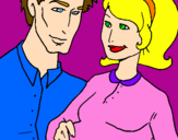 Coloring page Father and mother painted byleticr2