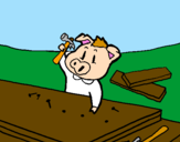 Coloring page Three little pigs 3 painted byEls porcets