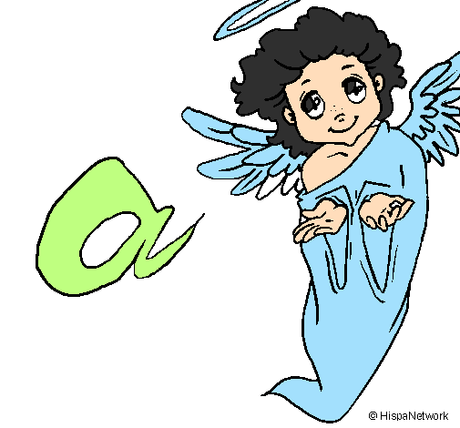 Coloring page Angel painted byyen2x