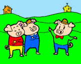 Coloring page Three little pigs 5 painted byEls porcets