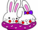 Coloring page Rabbits in love painted byhabiba