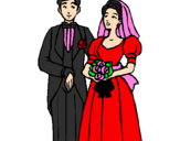 Coloring page The bride and groom III painted byyen2x