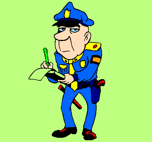 Coloring page Police officer giving a fine painted bysandu