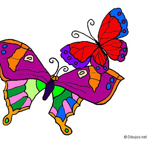 Coloring page Butterflies painted bydana