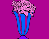 Coloring page Vase of flowers painted bydana