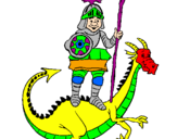 Coloring page Saint George and the dragon painted bytrissy