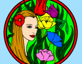 Coloring page Princess of the forest 3 painted byPersikla