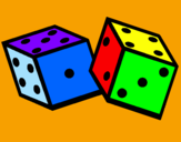 Coloring page Dice painted byJelena
