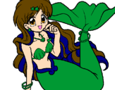 Coloring page Mermaid painted by~Emina~