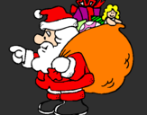 Coloring page Santa Claus with the sack of presents painted byallisson