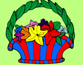 Coloring page Basket of flowers 4 painted byPersikla