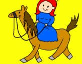 Coloring page Princess on horseback painted by~Emina~