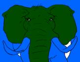 Coloring page African elephant painted byb$r