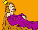 Coloring page Relaxed princess painted by~Emina~