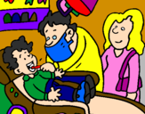 Coloring page Little boy at the dentist's painted byaurora-----501296