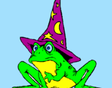 Coloring page Magician turned into a frog painted bykarlee
