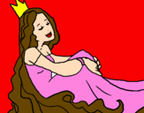 Coloring page Relaxed princess painted byPersikla