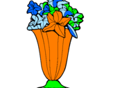 Coloring page Vase of flowers painted byana clara