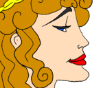 Coloring page Woman's head painted bymarla