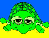 Coloring page Turtle painted byleo mars