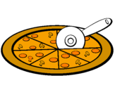 Coloring page Pizza painted byfaith