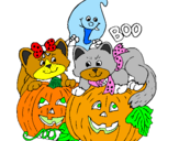 Coloring page Halloween painted bylili