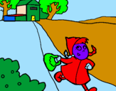 Coloring page Little red riding hood 3 painted byEleanor