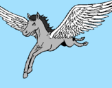 Coloring page Pegasus in flight painted bySezam