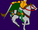 Coloring page Knight on horseback IV painted bycaleb