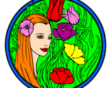 Coloring page Princess of the forest 3 painted by~Emina~