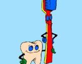 Coloring page Tooth and toothbrush painted byauro--ra