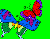 Coloring page Butterflies painted byEmina
